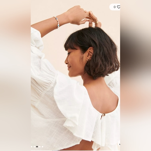 Brand new with tags Free People Zuri Ruffle Blouse Size X-Small - Picture 3 of 9